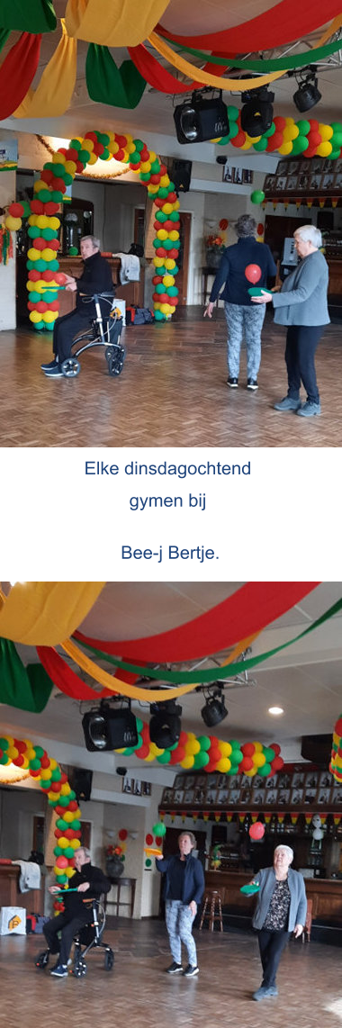 Elke dinsdagochtend  gymen bij  Bee-j Bertje.
